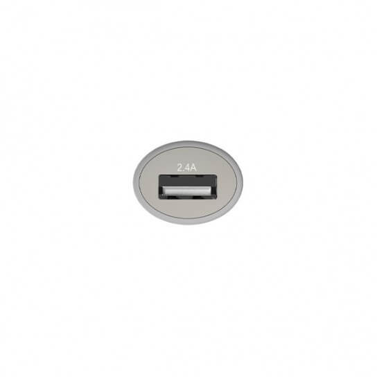 Lityus Car Charger Single USB 2.4A Lightning Cable Black