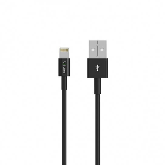 Lityus Car Charger Single USB 2.4A Lightning Cable Black