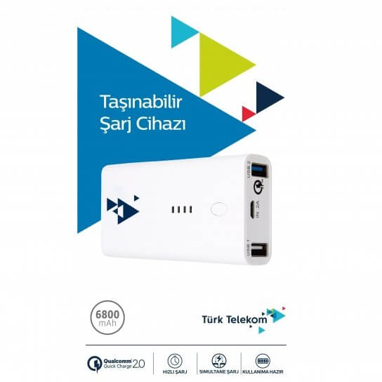 Turk Telekom Qualcomm Power Bank 6800mAh
