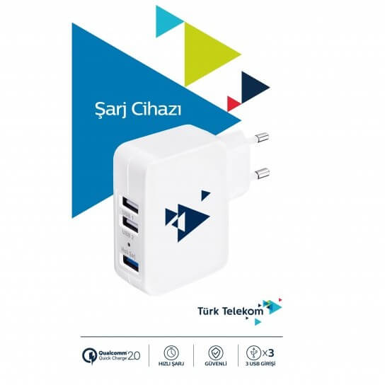 Turk Telekom Qualcomm Travel Wall Charger White